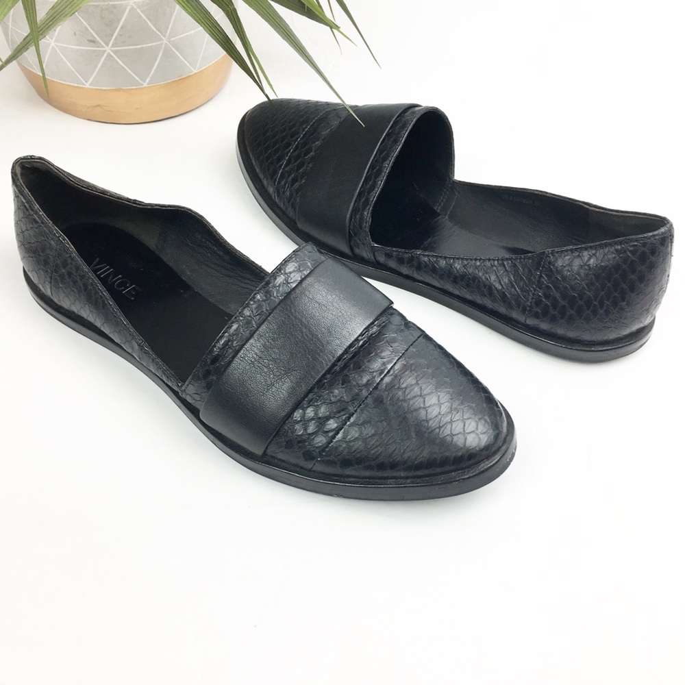 Vince Black D’orsay Slip On Mason Shoes Size 6.5